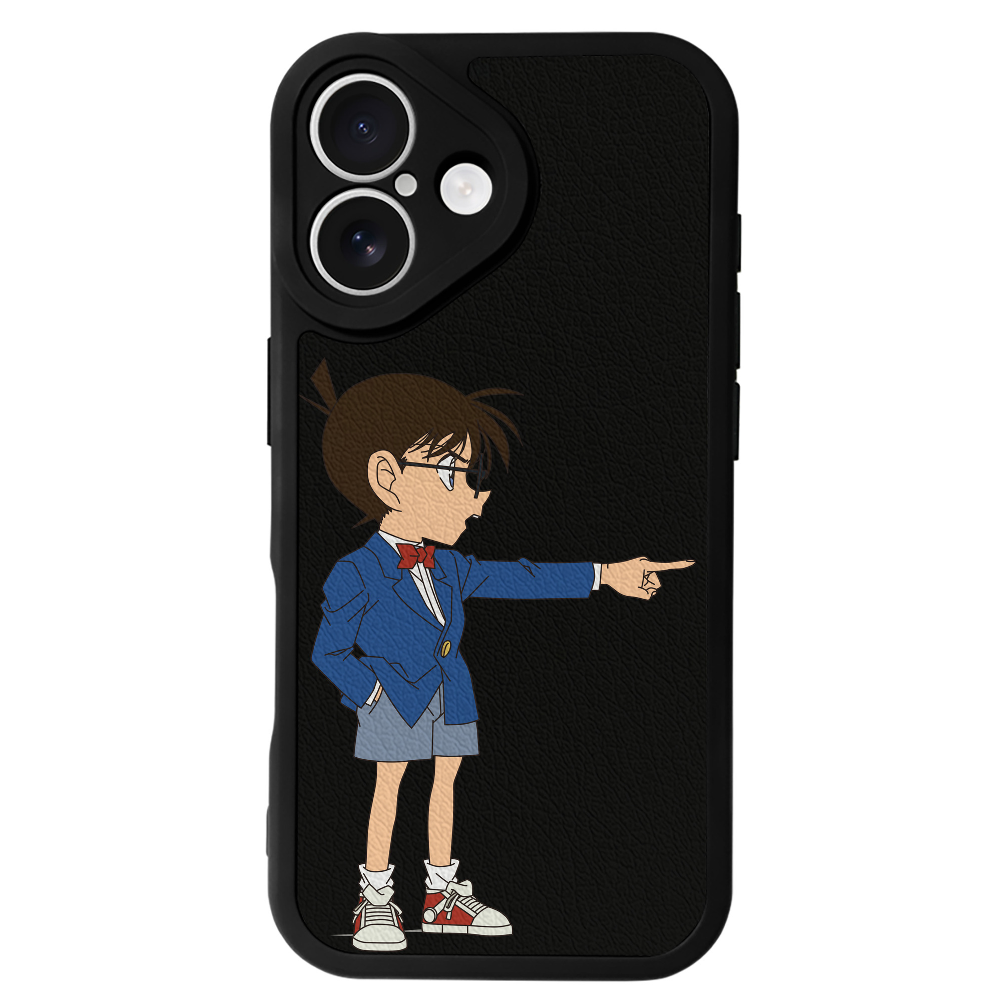 （画像用） 名探偵コナン 江戸川 コナン Detective Conan Conan Edogawa 【iPhone 16シリーズ対応】シリコンスマホケース（レザー調） 材質：シリコン